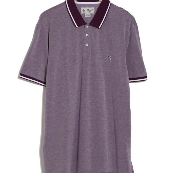Penguin Short Sleeve Birdseye Knit Polo Italian Plum‎ XXL  NWT IN PACKAGING - Picture 2 of 7